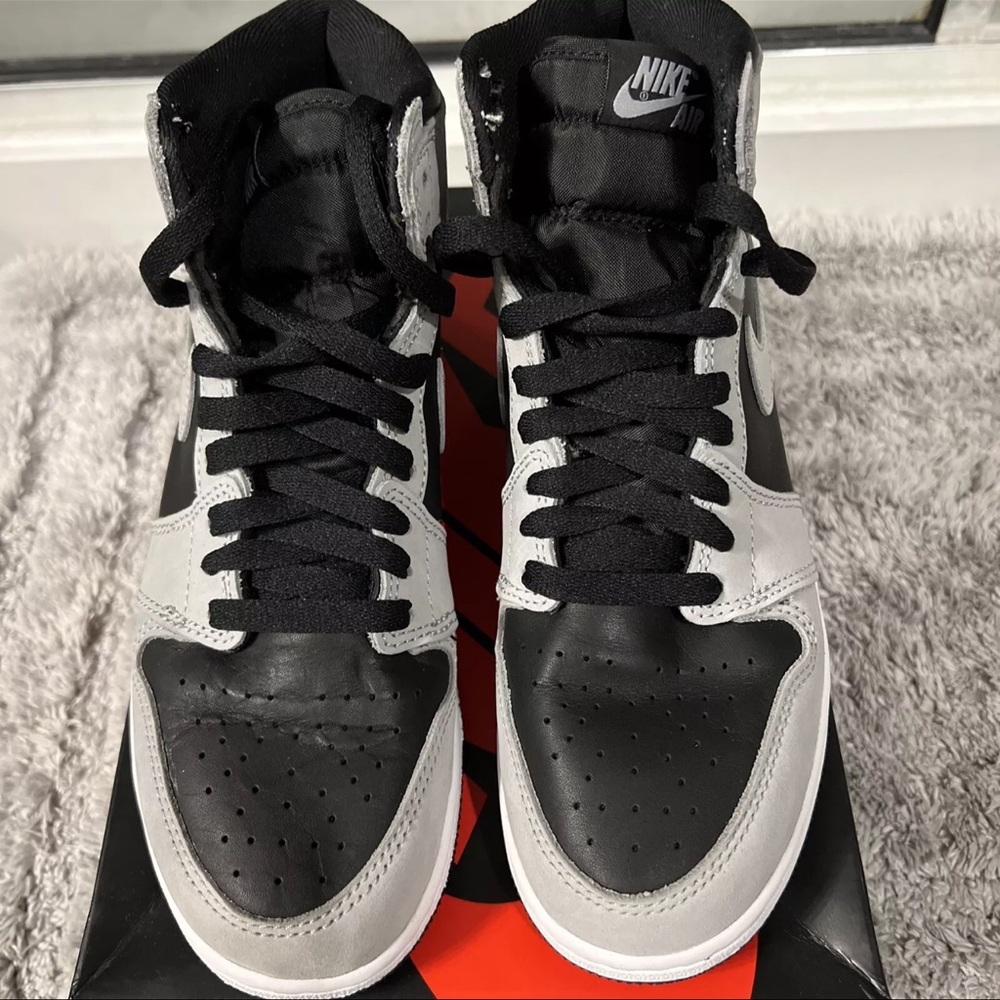 GS Jordan 1 Shadow 2.0 Black and Gray Hi Top Sneakers - Picture 3 of 5